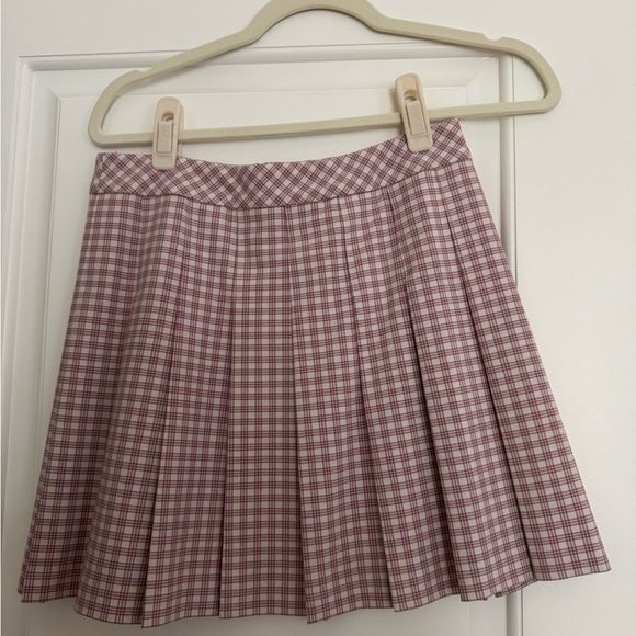 Aritzia-Sunday Best Plaid Pleated Skirt - Pink - Picture 1 of 2